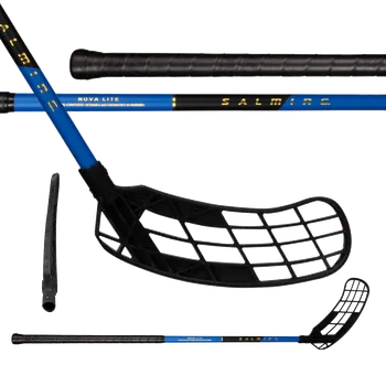 Florbalová hůl SALMING Novalite Quest1 F27 Black/Blue 103(114 R) - 103 (114) cm/Pravá ruka dole