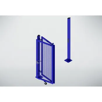 parkovací zábrana Ochranné oplocení 9200, skládací dveře jednostranné 2křídlé, š 2000 mm, v 2200 mm, modré
