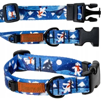 Obojek pro psa OBROŽEK pro velkého psa, ovčáka, nastavitelný, přezka L/XL 30 mm Ukory MODRÝ