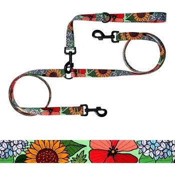 Vodítko pro psa Vodítko pro dva psy Ukory popruh 1,58 m