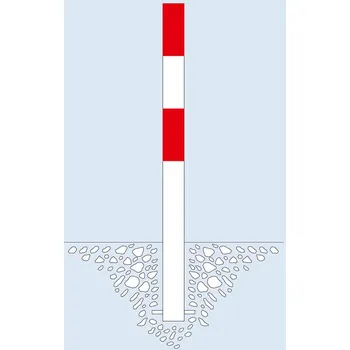 parkovací zábrana Ochranný sloupek, zinkovaný a lakovaný, červeno-bílý, k zabetonování, Ø 76 mm