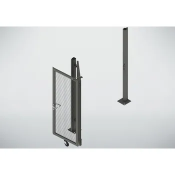 parkovací zábrana Ochranné oplocení 9200, skládací dveře jednostranné 2křídlé, š 2000 mm, v 2200 mm, šedé