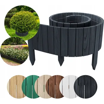 Zahradní obrubník ZAHRADNÍ LEM Dřevěný plot palisáda Floranica 200 x 10 cm Antracit