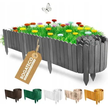 Obraz Zahradní lem dřevěná 200 cm x 10 cm šedá