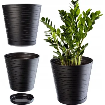 Květináč Květináč plast černý Kadax 25 cm x 25 cm x 25 cm