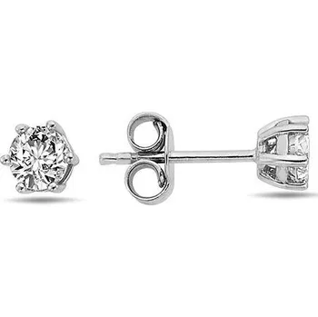 Náušnice Lillian Vassago Zlaté náušnice se zirkonem 4,3 mm, na puzetku LLV98-GER161P Barva zlata: Bílá