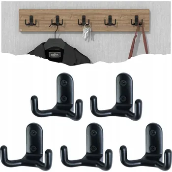 Věšák Dvojitý věšák Bergen, litina, šroubovací, černý