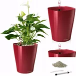 Květináč LECHUZA DELTINI samozavlažovací ČERVENÝ, obsahuje Lechuza Pon
