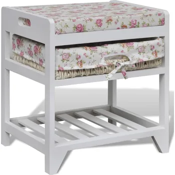 vidaXL 241541 dřevo pavlovnie bílá/květovaná