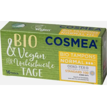 Menstruační tampony Cosmea Organické tampony Normal Vegan 16 ks