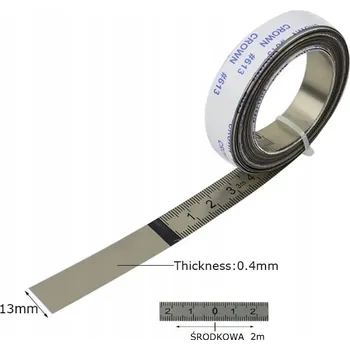 metr Ocelový svinovací metr s nulou uprostřed PAFT 2 m