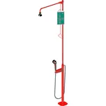 Kombinovaná bezpečnostní sprcha, 2 hlavice, červená, montáž k podlaze