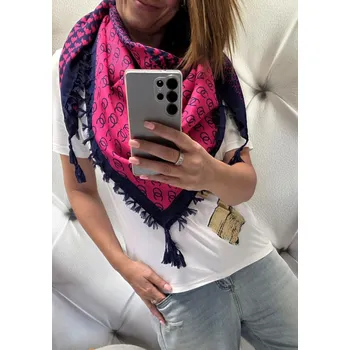 Šátek Sefaris oboustranný růžovomodrý