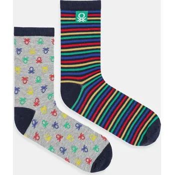 Dětské ponožky United Colors of Benetton 2-pack 6AO30704F.G.seasonal šedá 09X, vel. 20/24