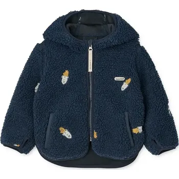 Kojenecká bunda Liewood Mara Pile Jacket With Ears LW18633.9BYA námořnická modř 59X, vel. 86