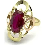 Diante Zlatý prsten s červeným kamenem 31509745