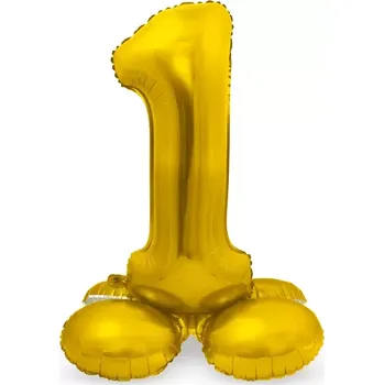 Balónek Stojící foliová číslice - zlatá 1 - 72 cm