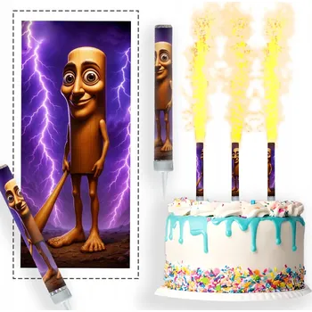 Party dekorace DORTOVÁ FONTÁNA TUNG SAHUR BRAIN ROT NAROZENINY RACA SVÍČKA PÁRTY 12cmlil