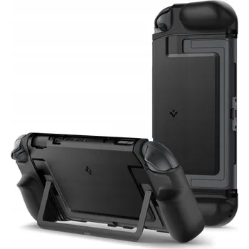 Pouzdro na mobilní telefon Pouzdro Spigen Dual Grip černé pro Nintendo Switch 2 s podstavcem
