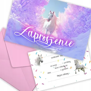 Obraz POZVÁNKA KŮŇ KONÍCI JEDNOROŽEC POZVÁNKY NA NAROZENINY + OBÁLKY DÁREK