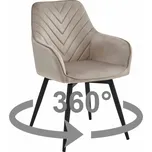 Otočné jídelní křeslo NANA360 VELVET, béžové