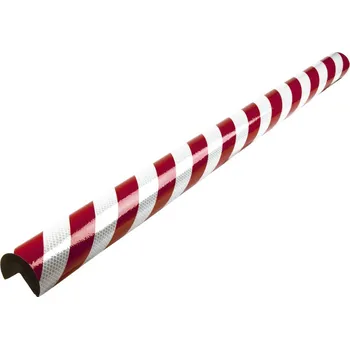 Stavební profil Ochrana rohů Knuffi® typ A+, samolepicí, délka 1 m, reflexní, Ø 60 mm, červeno-bílá