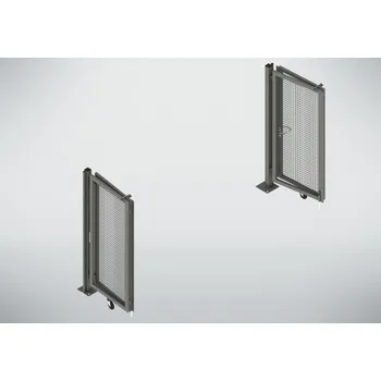 parkovací zábrana Ochranné oplocení 9200, skládací dveře oboustranné, 2x2 křídla, š 4000 mm, v 2200 mm, šedé