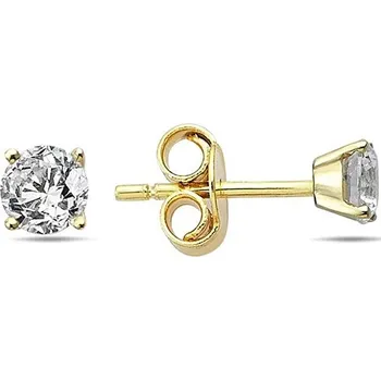 Náušnice Lillian Vassago Zlaté náušnice na puzetku zdobené zirkonem 4 mm LLV98-GER157PL Barva zlata: Žlutá