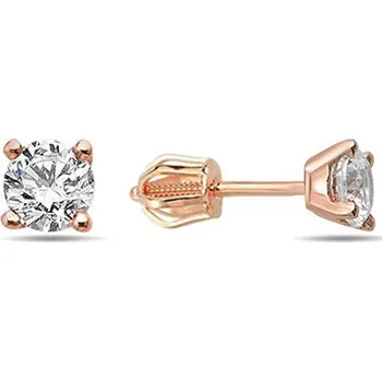 Náušnice Lillian Vassago Zlatá náušnice na šroubek zdobená zirkonem 3 mm, jeden kus LLV98-GER157ŠS/01 Barva zlata: Růžová