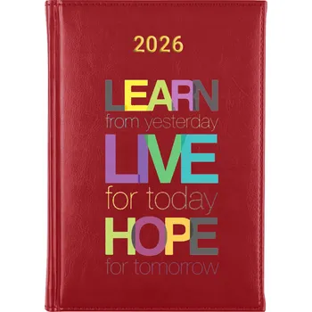 Diář Knižní kalendář 2026 A5 červený