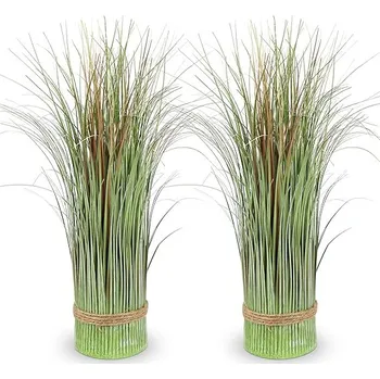 umělá květina 2X UMĚLÁ DEKORATIVNÍ ROSTLINA TRÁVA SAMOSTATNĚ STOJÍCÍ DO KANCELÁŘE NA BALKON 41 CM