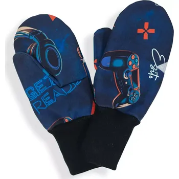 Rukavice ESITO | Palcové rukavice softshell Play and go - modrá / 5 - 7 let