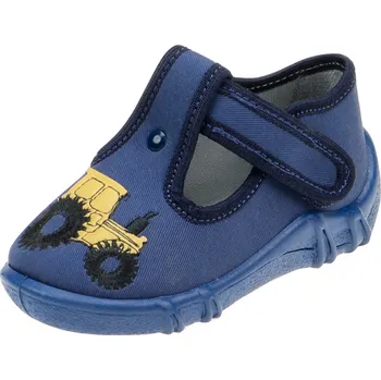 Dětské papuče Raweks LEON 62 s koženou stélkou modrá 23