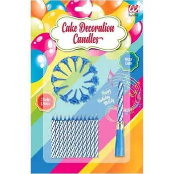 Dortová svíčka NAROZENINOVÉ SVÍČKY MODRÉ 12 KS