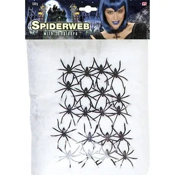 Party dekorace Umělá pavučina s pavouky, Halloween, dekorace