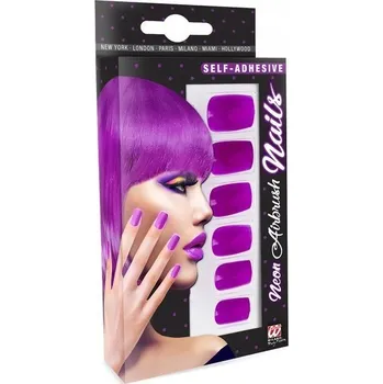 Neonově fialová sada na nehty, příslušenství