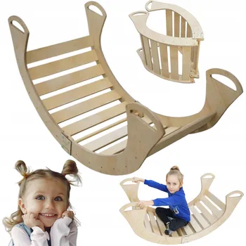 Hra na zahradu Houpačka C Montessori Wood M Masivní lak PL HIT