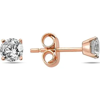 Náušnice Lillian Vassago Zlaté náušnice na puzetku zdobené zirkonem 4 mm LLV98-GER157PL Barva zlata: Růžová