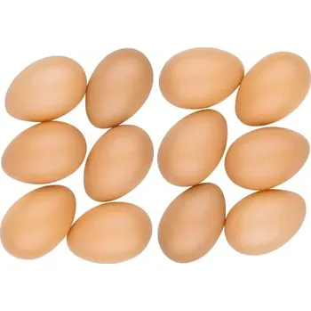 Velikonoční dekorace Vajíčka plastová 6 cm bez šňůrky, 12 ks v sáčku, hnědá