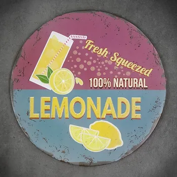 Obraz Dekorativní kovová cedule LEMONADE