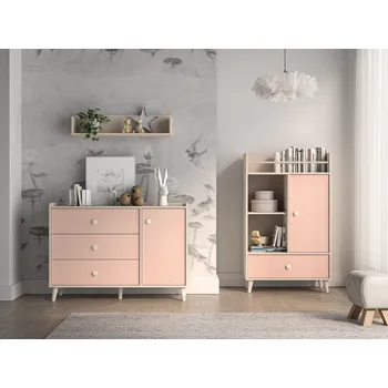 Dětský pokoj ML meble Dětský pokoj Mevel 6 Barevné provední: Pouštní písek + Millenial pink