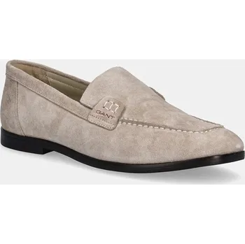 Dámské mokasíny Semišové mokasíny Gant Gimble dámské, béžová barva, na plochém podpatku, 30573865.G11 80X, EUR 39
