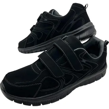 Pánské tenisky Sport Pánské černé tenisky na suchý zip 01 Barva: Černá, Velikost: 43