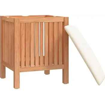 Koš na prádlo Bambusový koš na prádlo, čalouněné víko, smetanová/přírodní, UME