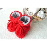 AMÁLKA Zateplené chlupaté bačkůrky, červené Velikost: 56-68