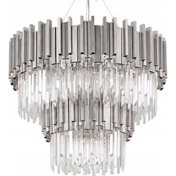 Křišťálový lustr varhany CHROM - dvouradý křišťálový lustr 80 cm