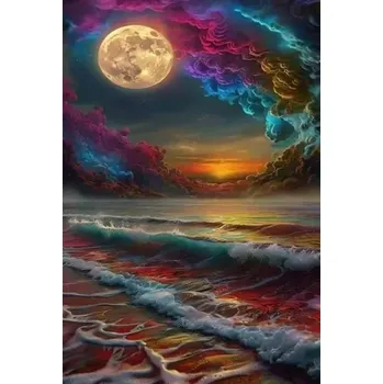 Diamantové malování Diamantové malování - Temné mraky nad mořem (60x80)