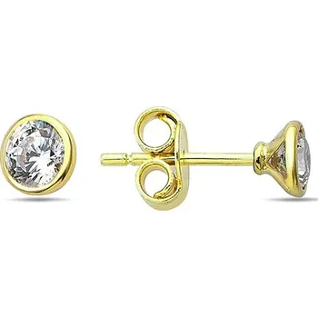 Náušnice Lillian Vassago Zlaté náušnice na puzetku se zirkonem 4 mm LLV98-GER158PS Barva zlata: Žlutá