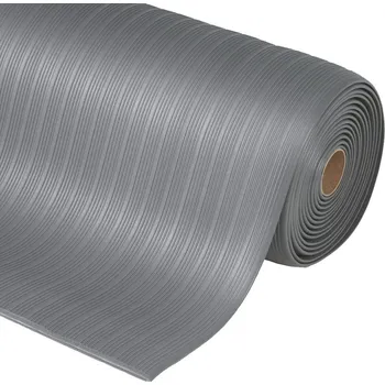 Protiúnavová podložka do suchého výrobního prostředí, rohož 0,9 x 1,5 m, šedá s drážkami