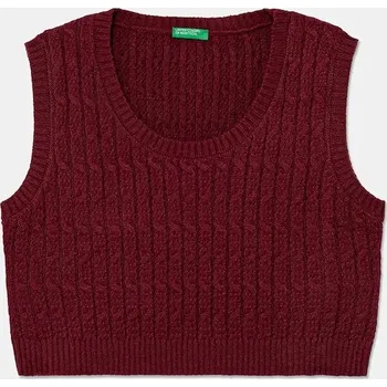 Dětská vesta United Colors of Benetton vínová barva, 1D32C108Y 1D32C108Y.G.seasonal 93X, vel. 130